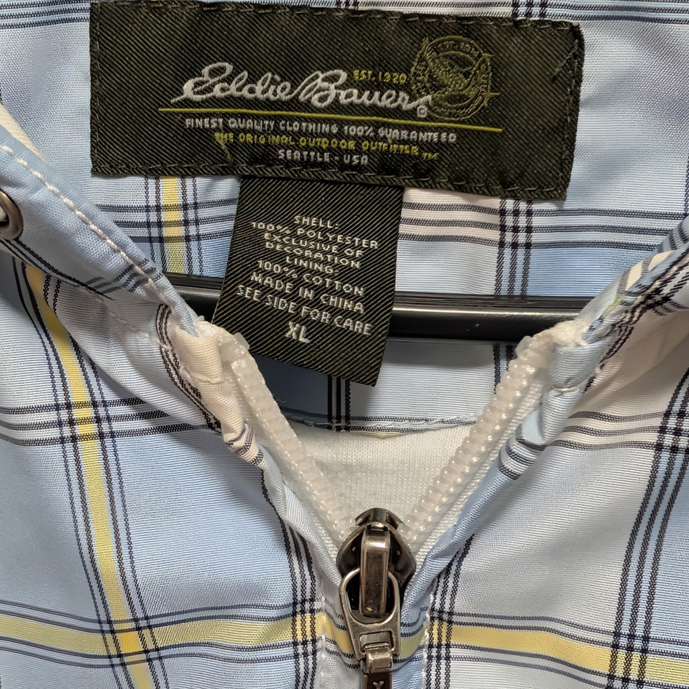 Eddie Bauer Light Blue Plaid Jacket